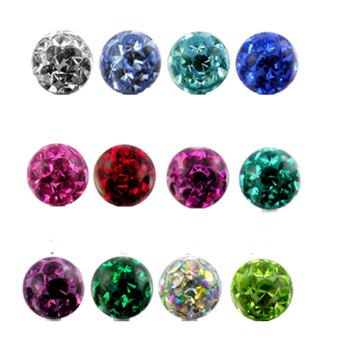 Titan 1,2mm Labret 3mm 4mm Epoxy rundum Kristall Kugel Lippen Ohr Piercing Stab - Bild 2 von 3