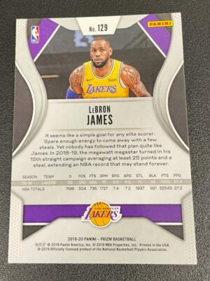 2019-20 Panini Prizm LEBRON JAMES Base Card No 129 LAKERS | eBay