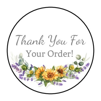 30 THANK YOU FOR YOUR ORDER ENVELOPE SEALS LABELS STICKERS 1.5" ROUND ...