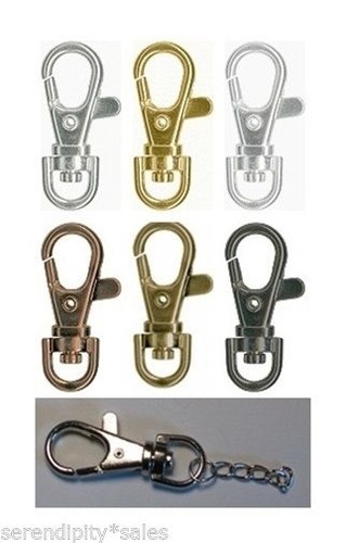 Metal Swivel Clips Hooks Clasps Lobster end 1.5" long 39mm You Pick Colors + Qty - Picture 1 of 7
