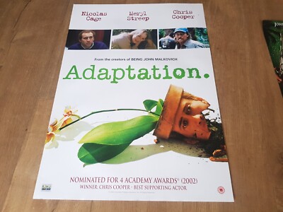 ADAPTATION  . NICHOLAS CAGE  OSCAR WINNER ORIGINAL 2002 MOVIE POSTER 23 yrs old