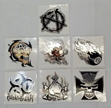 Vending Machine Tattoo Sticker Set Anarchy Chrome Skull Tribal Comic Decal
