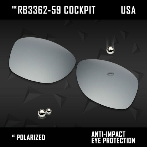 Anti Scratch Polarized Replacement Lenses for-Ray Ban RB3362-59 Cockpit Options - Picture 7 of 12