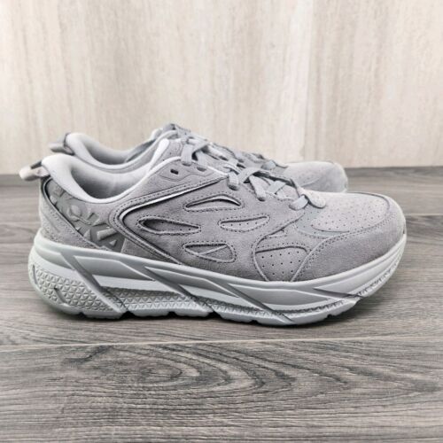 Hoka One U Clifton L Suede Size 11.5 Mens Gray Lifestyle Running Shoes - Picture 2 of 13