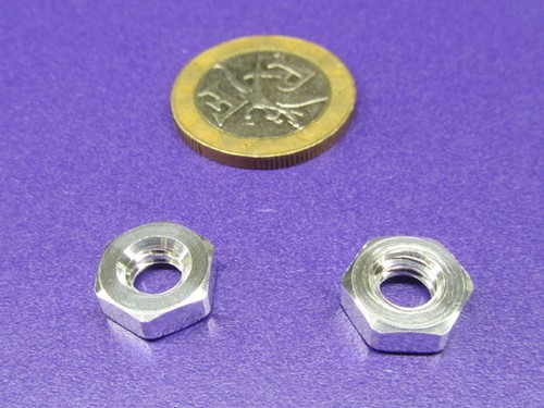 Tuerca hexagonal de aluminio, derecha, 1/4"-20 x 5/32" de altura. - 10 piezas - Imagen 3 de 11