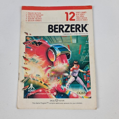 Berzerk Atari 2600 Cartridge With Manual - Picture 4 of 5