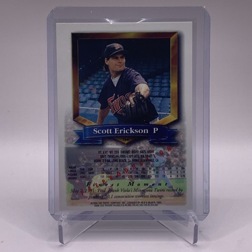 1994 Topps Baseball Scott Erickson Preproduction Finest #166 - Picture 2 of 3