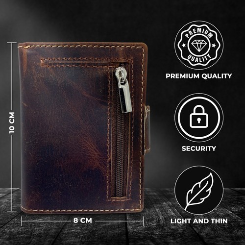 Porta Carte di Credito RFID Portafoglio Uomo Slim Portafoglio Leggero Piccolo - Foto 3 di 7