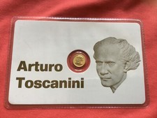 Miniature solid gold COIN 8K plastic holder: Arturo Toscanini very special