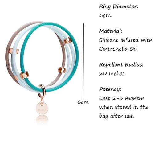 Mosquito Repellent Bracelets All Natural Deet-Free & Waterproof Bug Pendant Band - Picture 2 of 8