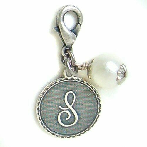 John Wind Mini Sorority Gal Bracelet Initial Charm Silver Coin Pearl Maximal Art - Picture 13 of 14