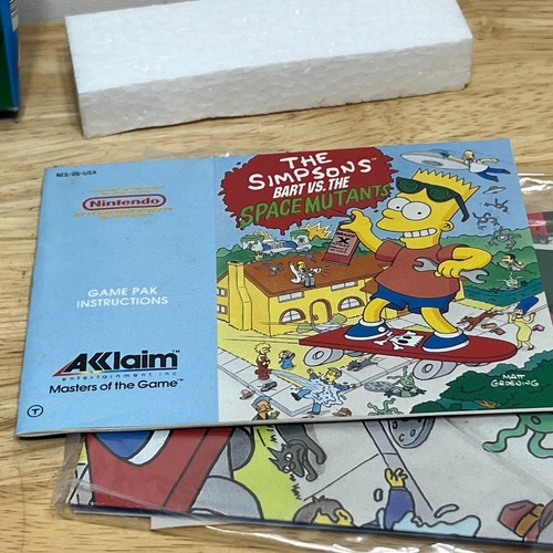 1990 NINTENDO NES ACCLAIM THE SIMPSONS BART VS. THE SPACE MUTANTS CIB W/ POSTER - Picture 4 of 24
