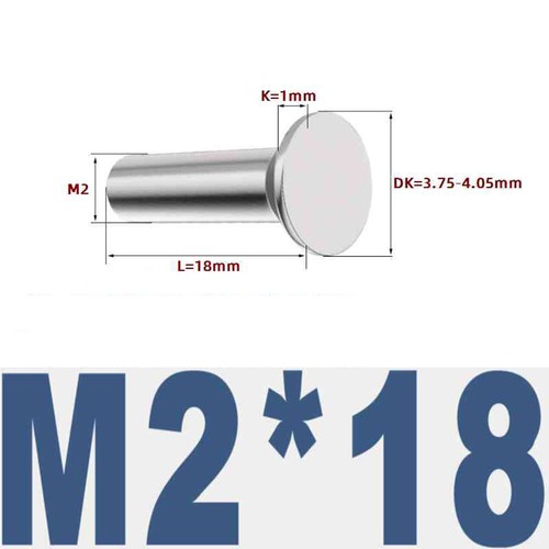 304 Stainless Steel Countersunk Head Solid Rivets Flat Round Head Rivets M2-M6 - Picture 18 of 77