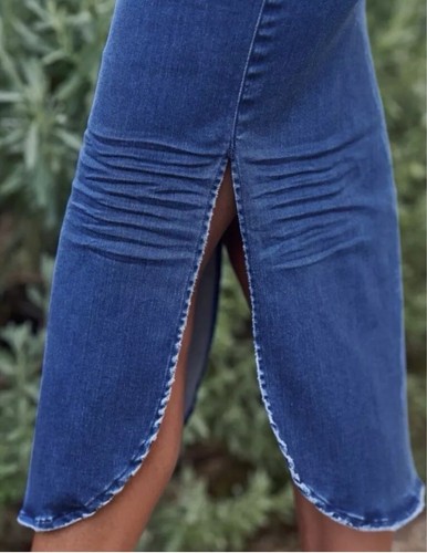 NWT Frank & Eileen Donegal Unforgettable Skirt in 1977 Medium Denim Wash Size 4 - Picture 5 of 12