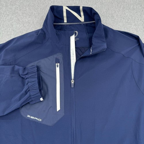 Zero Restriction Jacket Men's 2XLT Navy Full Zip Vented Light Windbreaker Golf - Picture 2 of 15