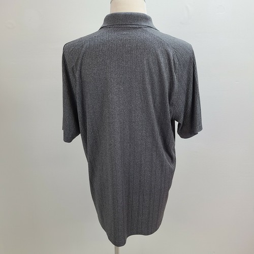 Camisa polo Via Europa para hombre extra grande gris manga corta 1/4 con cremallera - Imagen 7 de 10