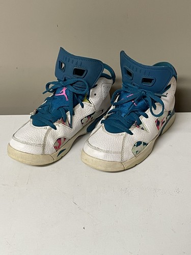 Air Jordan 6 Retro Green Abyss54339-153 Girls 3Y Sneakers - Picture 3 of 6