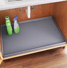 under Sink Mat for Kitchen Waterproof 34" X 22", Cabinet Liner, Shelf and Counte