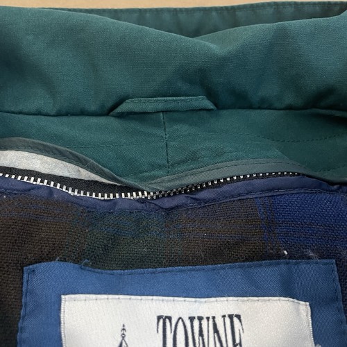 VINTAGE London Fog 2 In 1 Jacket Adult Large Long Green Full Zip Button 90s Mens - Picture 11 of 19