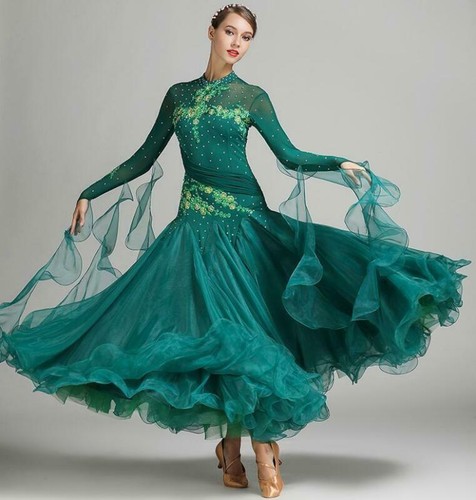 2020 NEW Ballroom Competition Dance Dress Modern Waltz Tango Standard Dress MM39 - Picture 6 of 14