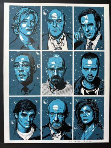 Chris Morkaut Breaking Bad Blue Bubbles Personaggio Collage Stampa Esclusiva 12/50 - Foto 3 di 13