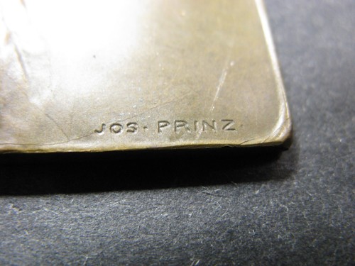 Josef Prinz (1876-1960, Austria) Male Portrait In Bronze, Plaque , 5.5 x 6.4cm - Picture 7 of 7