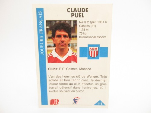 Carte PANINI Football UNFP 1993 N°115 Claude Puel Monaco - Picture 2 of 2