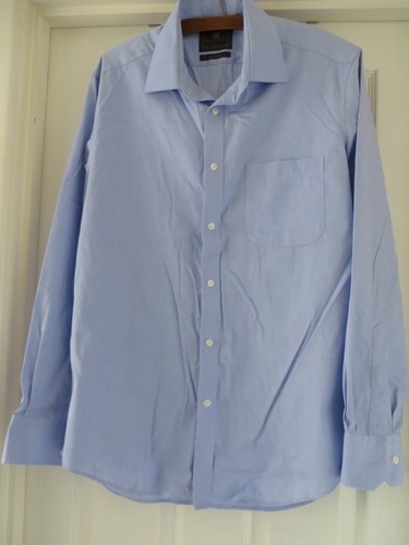 Marks & Spencer Collection Men's Blue Shirt, 15.5", 39-40, Pure Cotton