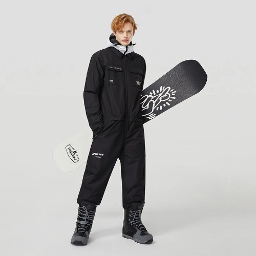 Thick Men Women One-Piece Ski Jumpsuit Outdoor Sports Winter Overalls Hooded - Picture 25 of 27