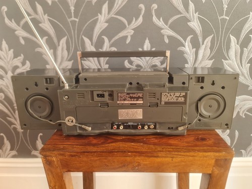1980'S VINTAGE SHARP RARE QT90 TWIN CASSETTE GHETTO BLASTER BOOMBOX WITH TAPES - Picture 6 of 13