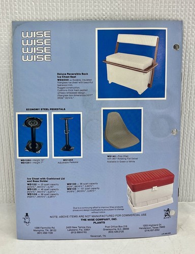 Vintage 1983 Wise Boat Seats Brochure Catalog Fishing 16 Pages - Picture 3 of 7