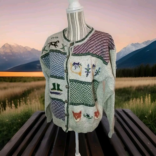 The Woolrich Woman Wool Nylon Button Down Cardigan Sweater Metal Buttons Size XL - Picture 3 of 9