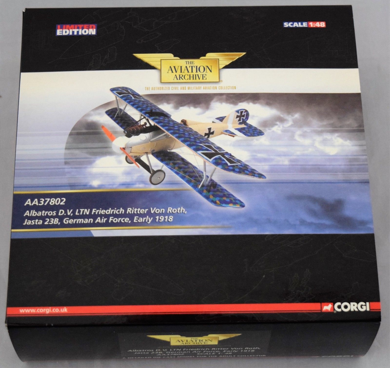 CORGI AA37802 Albatros D. C - Ritter von rougeh 1918 1 48. Ltd. Ed, 807 de 3940 CORGI AA37802 Albatros D. C - Ritter von rougeh 1918 1 48. Ltd. Ed, 807 de 3940