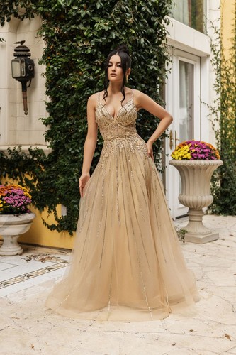 Vestidos de mujer para graduación noche formal largos cuello en V sin mangas línea A talla grande - Imagen 33 de 42