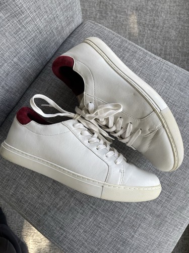 $120 Kenneth Cole Kip White Leather Lace-Up w/ Red Lining Sneakers 8.5 - Picture 4 of 14
