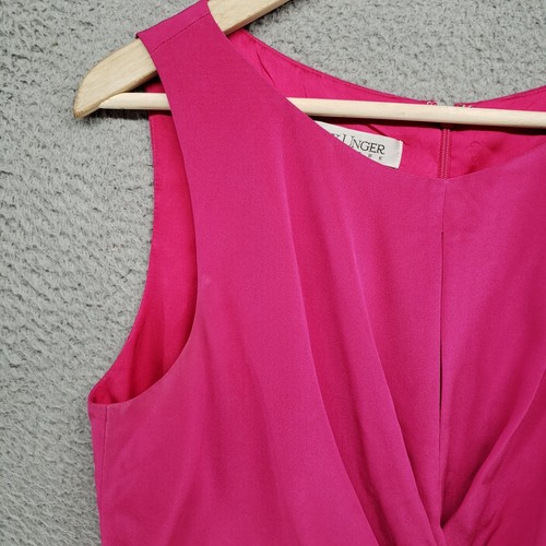 Kay Unger New York Midikleid Damen 8 Rosa Seidenmischung Plissee V-Ausschnitt - Bild 4 von 16