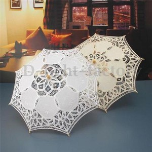 23-Lace-Cotton-Parasol-Bridal-Wedding-Decoration-Girl-Umbrella-Ivory-White