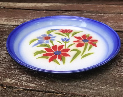 Vintage Thai Traditional Flower Patterned Enamel Serving Tray Decor Medium 10 in - Picture 62 of 76