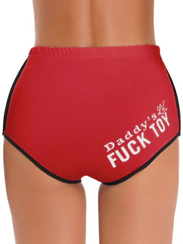 Women's Letters Print Booty Shorts Running Yoga Gym Shorts Hot Pants Bottom Club - Picture 33 of 46