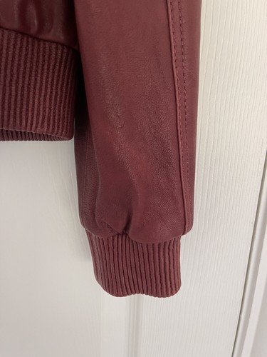 Barbara Bui Leather Jacket New With Tags Size FR42 Maroon - Picture 4 of 12