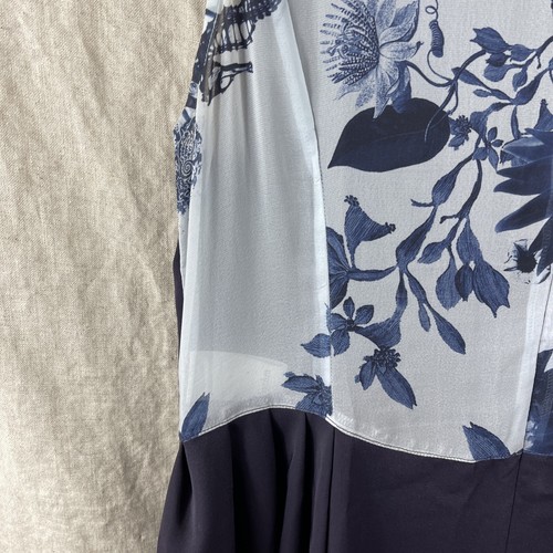 Rhythm Women's Purple Floral Accent Wide Strap High Neck Knee Length Dress Sz XL - Picture 20 of 24