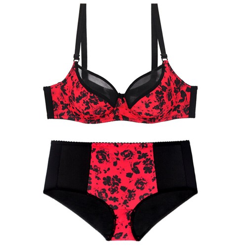Underwire Bras Set with Underpants Soft Bralette Plus Womens Brassiere Underwear
