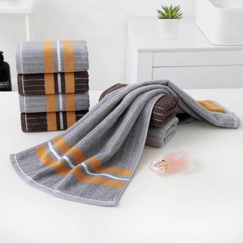 Hand Towels Set of 2 Striped Pattern 100% Cotton Absorbent Soft Decorative To... - Picture 6 of 7