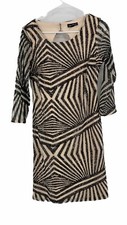 Womens Sequin Hearts Animal Print Bead Bodycon dress Zebra Sz 9 Jr Medium
