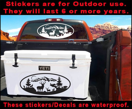 - Deer Oval Bucks Scenery Car Truck Tractor Mower Sticker Decal Vinyl Decal - Picture 2 of 12