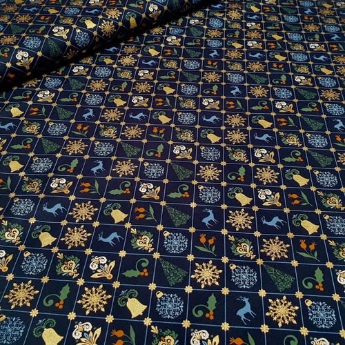 Weihnachtsstoffe Baumwolle Deko Weihnachten Stoffe mit Gold Glitzer - Bild 54 von 58