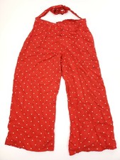ABERCROMBIE  FITCH GIRLS LINED RED POLKA DOT PANTS TIE BELT SIZE 11/12
