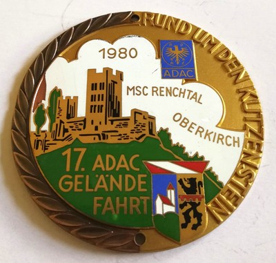 Plakette 17. ADAC Geländefahrt 1980 Rund um Kutzenstein MSC Renchtal Oberkirch