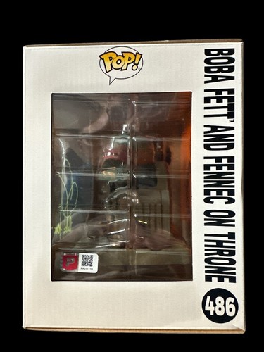 Daniel Logan Signed Star Wars Boba Fett And Fennec On Throne #486 Funko Pop (PA) - Picture 2 of 4