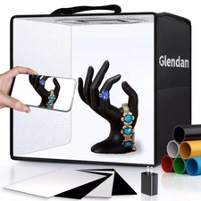 Glendan Portable Photo Studio Light Box,12"x12",Tent Kit, 6 backgrounds dimmable